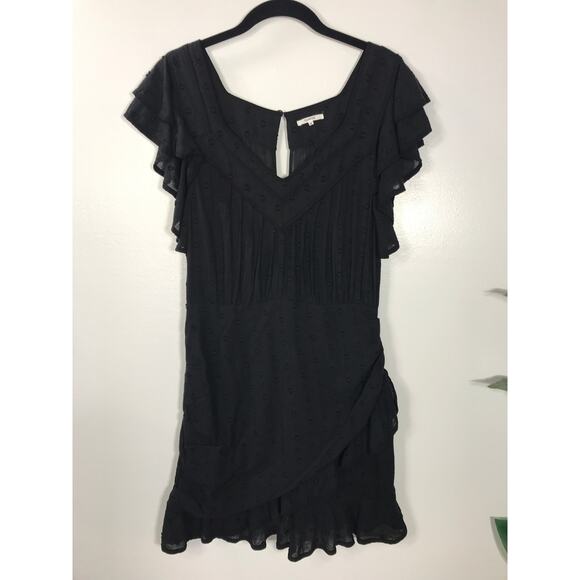 Revolve Tularosa Jude Black Eyelet Short Mini Dress Medium Cocktail LBD Summer - Picture 2 of 13